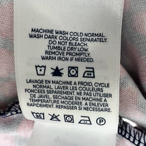 Lands End Womens Plus Size Red & Navy Heart Print Polo Shirt 2X Cotton Blend 3/4 - Picture 13 of 13